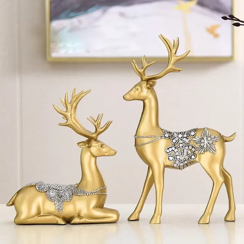 European Livingroom TV Cabinet Resin round Figurines Crafts Luxury Modern Gold Decoration for Home Furnishing Decoration