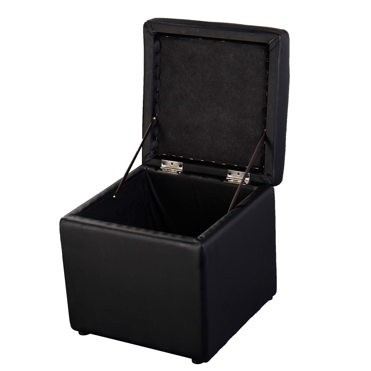 Tabouret Pouf Coffre Boîte De Rangement Repose-Pied Ottoman Espace De Stockage Cuir PU Max.150 Kg 40X40X40Cm Blanc/Marron/Noir
