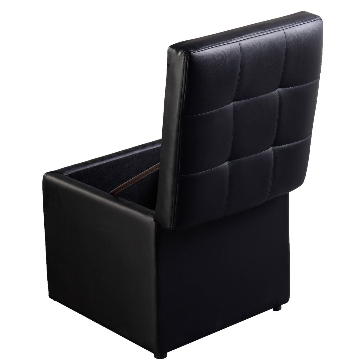 Tabouret Pouf Coffre Boîte De Rangement Repose-Pied Ottoman Espace De Stockage Cuir PU Max.150 Kg 40X40X40Cm Blanc/Marron/Noir
