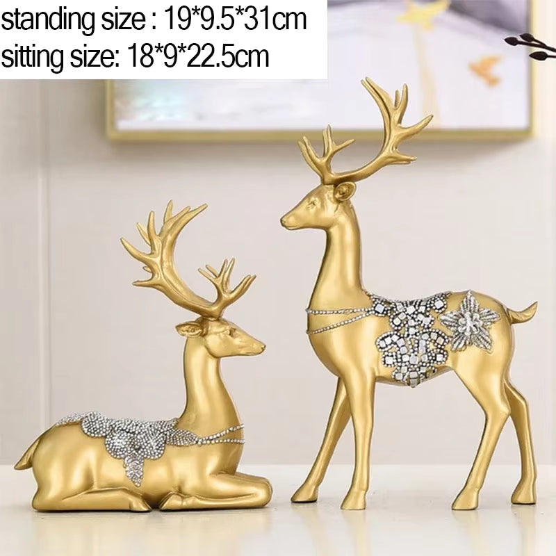 European Livingroom TV Cabinet Resin round Figurines Crafts Luxury Modern Gold Decoration for Home Furnishing Decoration