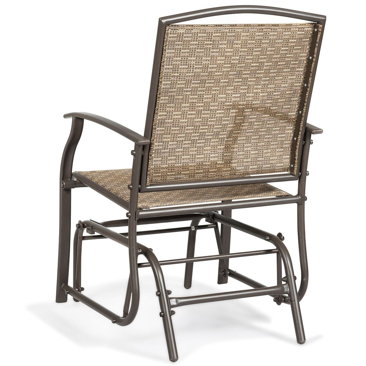 Fauteuil À Bascule/Lot De 2 Fauteuils À Bascule Chaise À Bascule Pour Jardin En Textilène Cadre En Acier Charge Max.150Kg