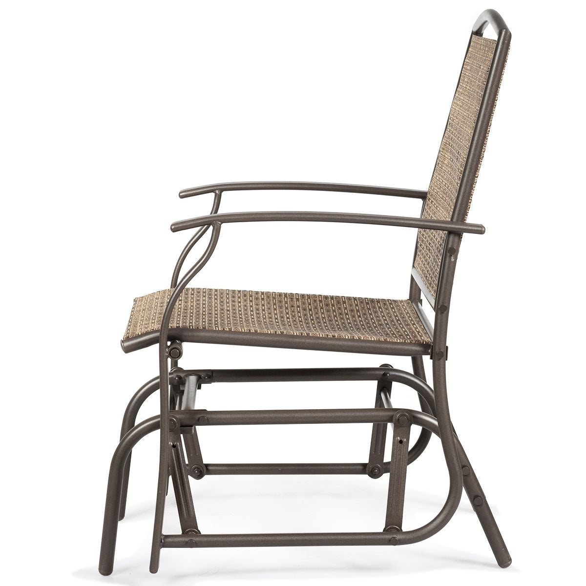 Fauteuil À Bascule/Lot De 2 Fauteuils À Bascule Chaise À Bascule Pour Jardin En Textilène Cadre En Acier Charge Max.150Kg