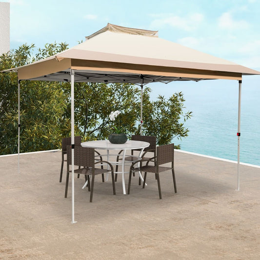 Tonnelle De Jardin Instantanée Double Toit 360X360CM Tente Réception Avec Dessus Ventilé Sac De Transport À Roulettes Tonnelle À Ouverture Café