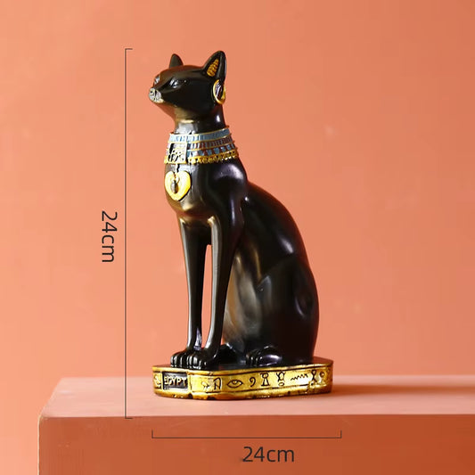 Vintage Resin Egyptian Cats God Sculpture Decoration Classical Bar Living Room Desk TV Cabinet Wedding Gifts Figurines