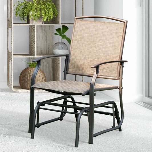 Fauteuil À Bascule/Lot De 2 Fauteuils À Bascule Chaise À Bascule Pour Jardin En Textilène Cadre En Acier Charge Max.150Kg