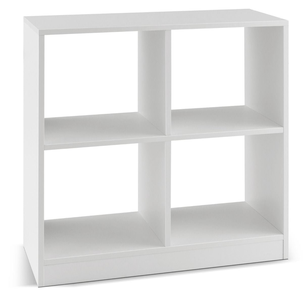 Bibliothèque Étagère Rangement À 3 Niveaux Avec 4 Compartiments Ouverts Meuble Cube De Rangement En Bois 73 X 33 X 73Cm Noir/Blanc/Naturel